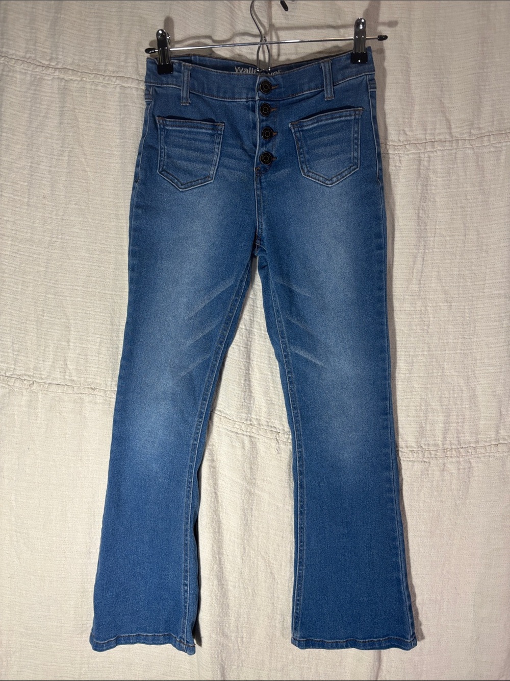 Wallflower Girl Hailey Flare Jeans Stretch Blue Denim Size 16 EUC